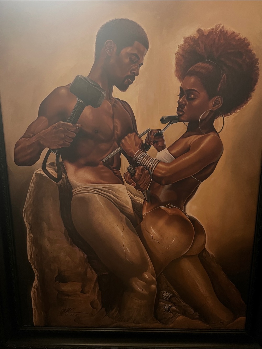 Unbranded Sepia-Toned Figurative Home Art Canvas